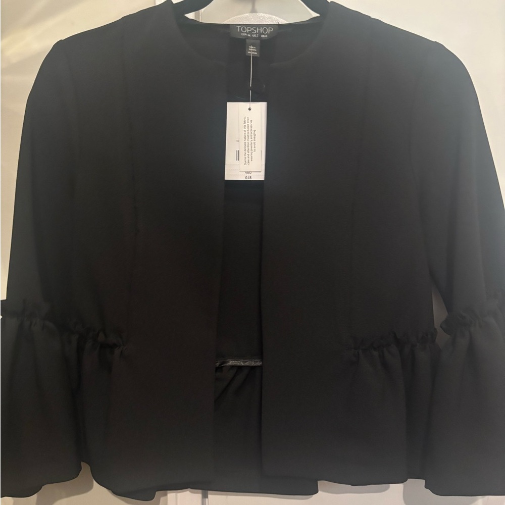 TOPSHOP BLACK SIZE 2 crop jacket